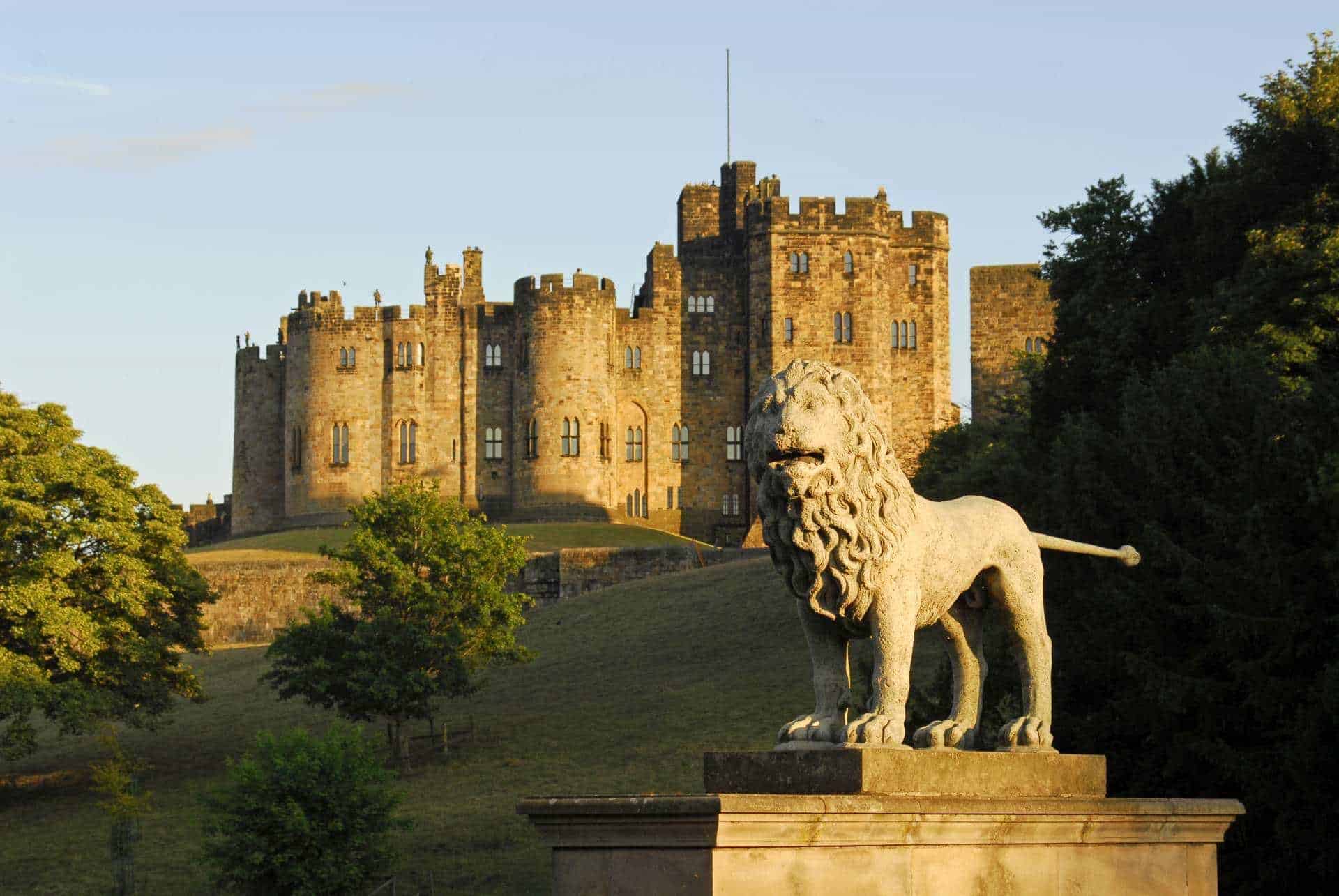 Alnwick Castle and the Lions Bridge England UK