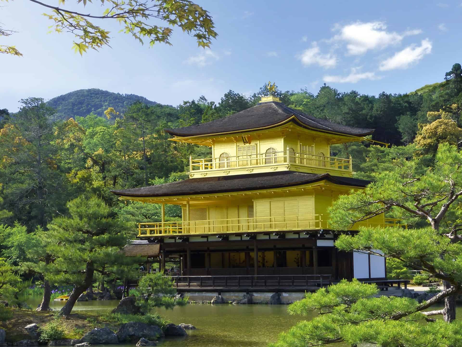 Kinkakuji (Golden Pavilion) in northern Kyoto. Formally known as Rokuonji, the temple was the retirement villa of the shogun Ashikaga Yoshimitsu