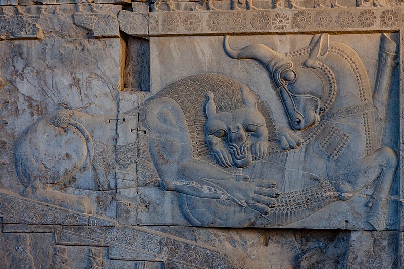 Stone carvings at the ancient capital of Persepolis - they date back to 515 BC