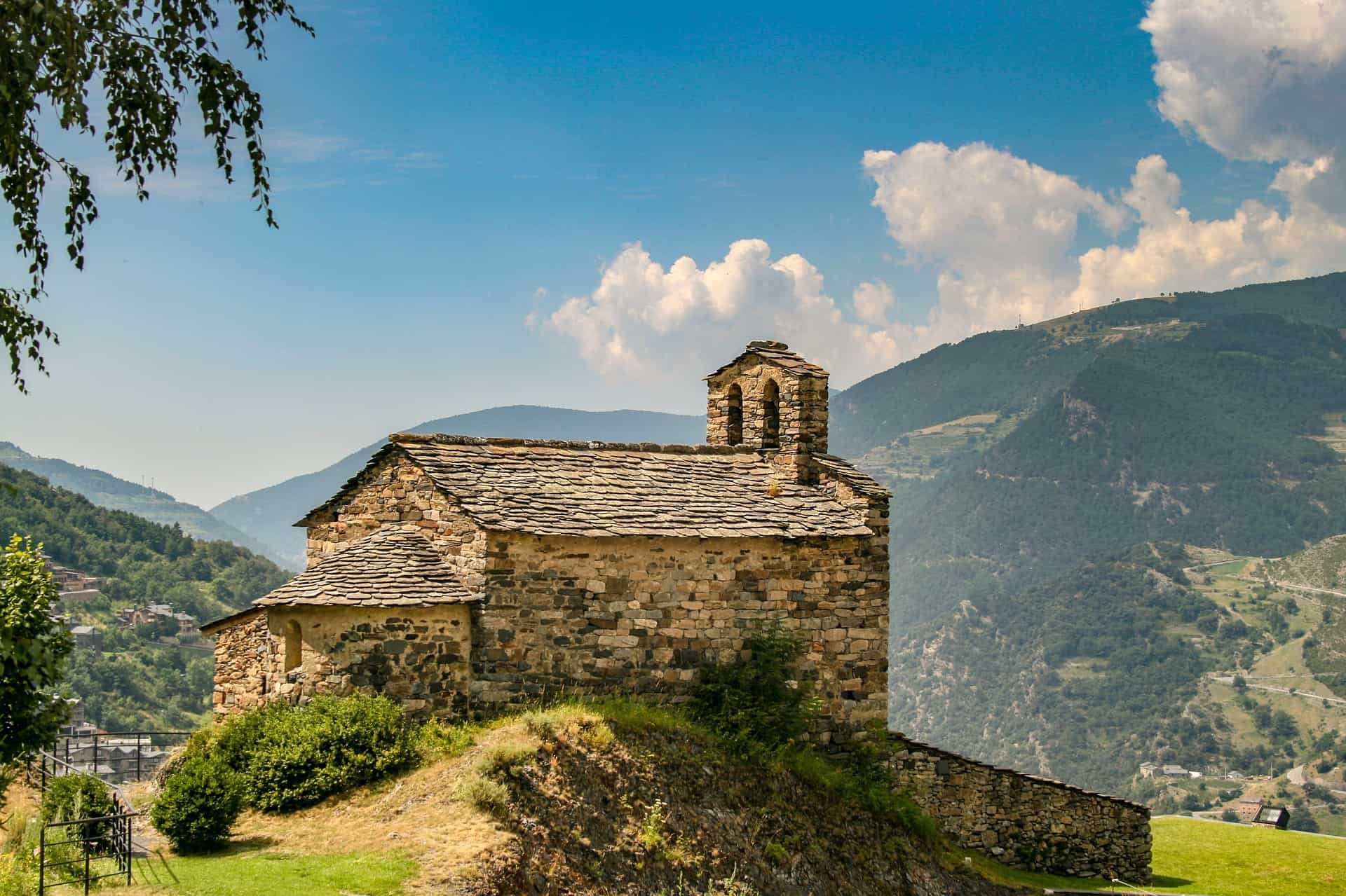 A church on a hillside in Andorra