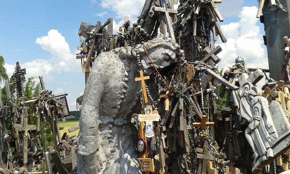 A statue of Christ at the Hill of Crosses