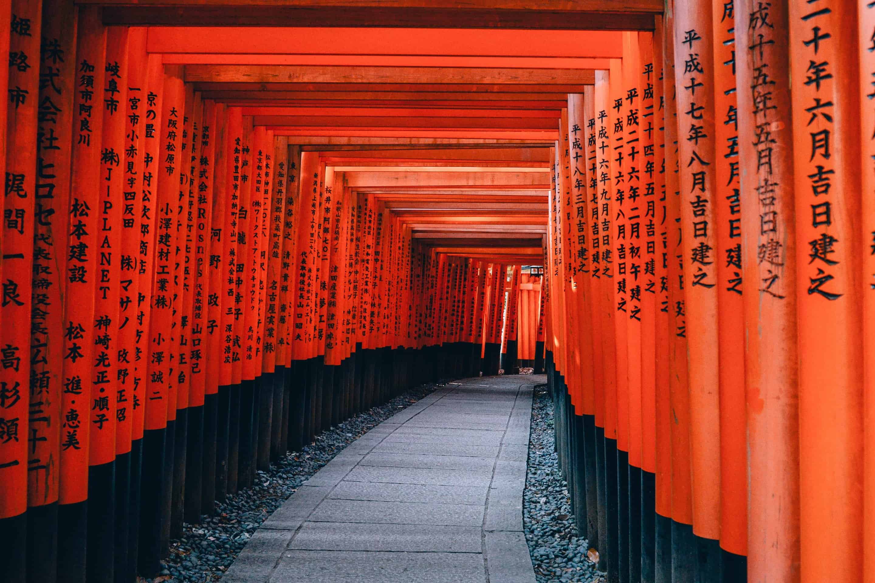 torii gates kyoto japan